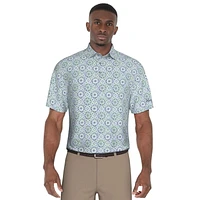 PGA TOUR APPAREL Men's Watercolor Tile Print Golf Polo Shirt, PGAT