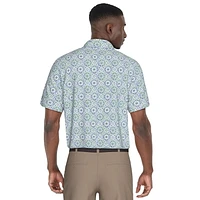 PGA TOUR APPAREL Men's Watercolor Tile Print Golf Polo Shirt, PGAT