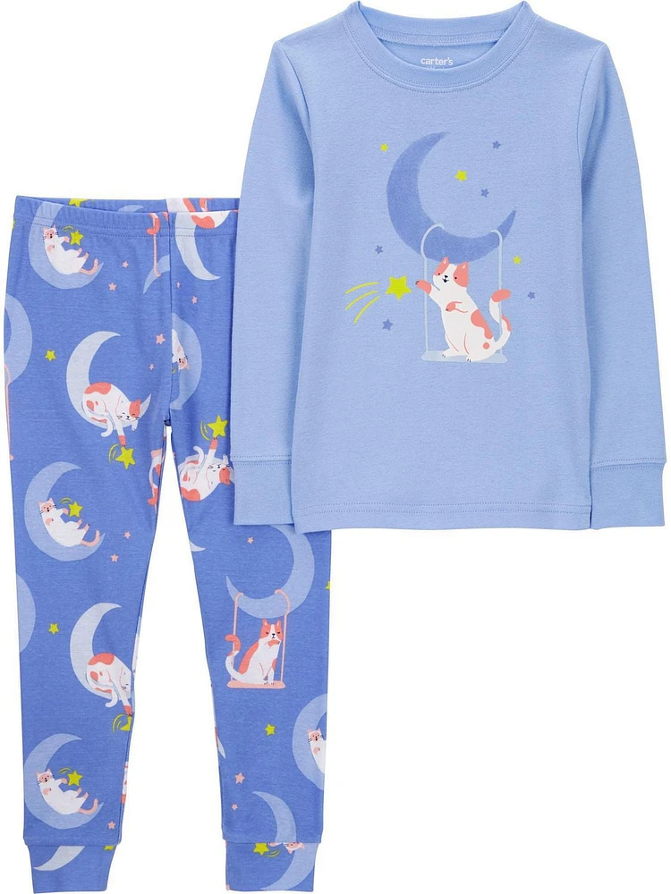 Carter's Child of Mine Baby and Toddler Girls' Cat 2-Piece Pajama Set