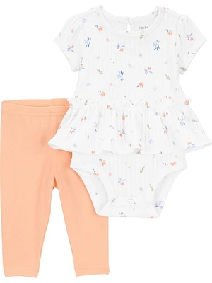 Child of Mine made by Carter's Infant Girls' Body Suit Pant Set- Floral