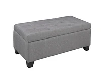 Tufted Storage Ottoman, Grey