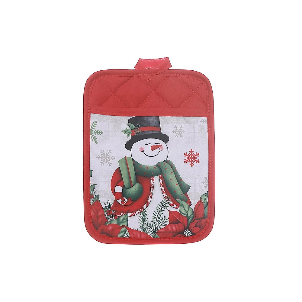 Pot Holder With Pocket Snowman - Set of 6