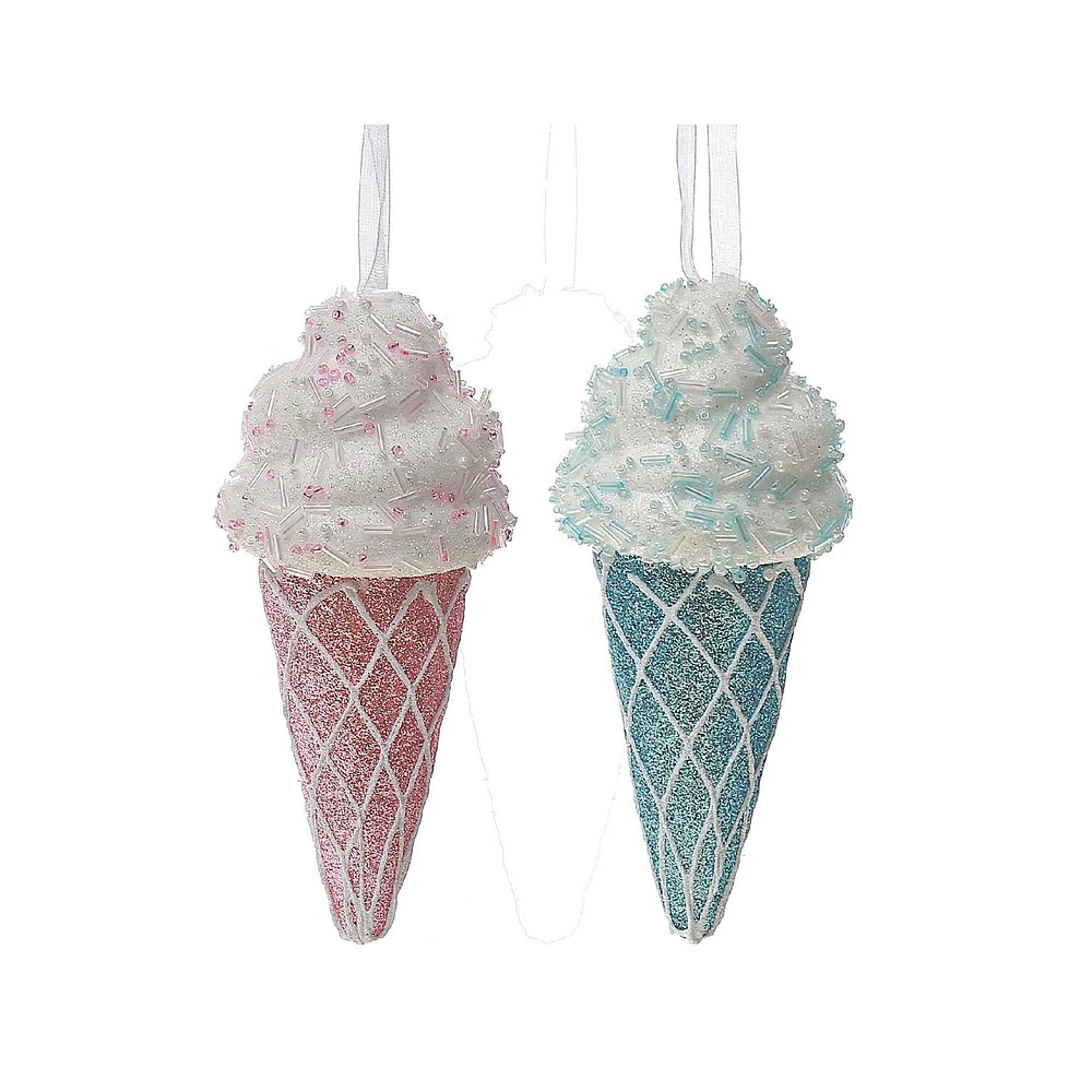 Ice Cream Cone Ornament - Set of 12