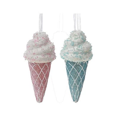 Ice Cream Cone Ornament - Set of 12