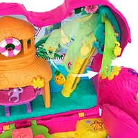 Polly Pocket Mini Toys, Compact Playset and 2 Dolls, Flamingo Party