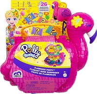 Polly Pocket Mini Toys, Compact Playset and 2 Dolls, Flamingo Party