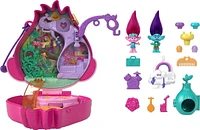 Polly Pocket & DreamWorks Trolls Compact Playset with Poppy & Branch Dolls & 13 Accessories, Ages 4+