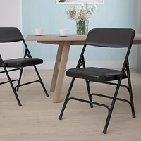 Flash Furniture Hercules Series Black Vinyl Fabric Metal Folding Chair