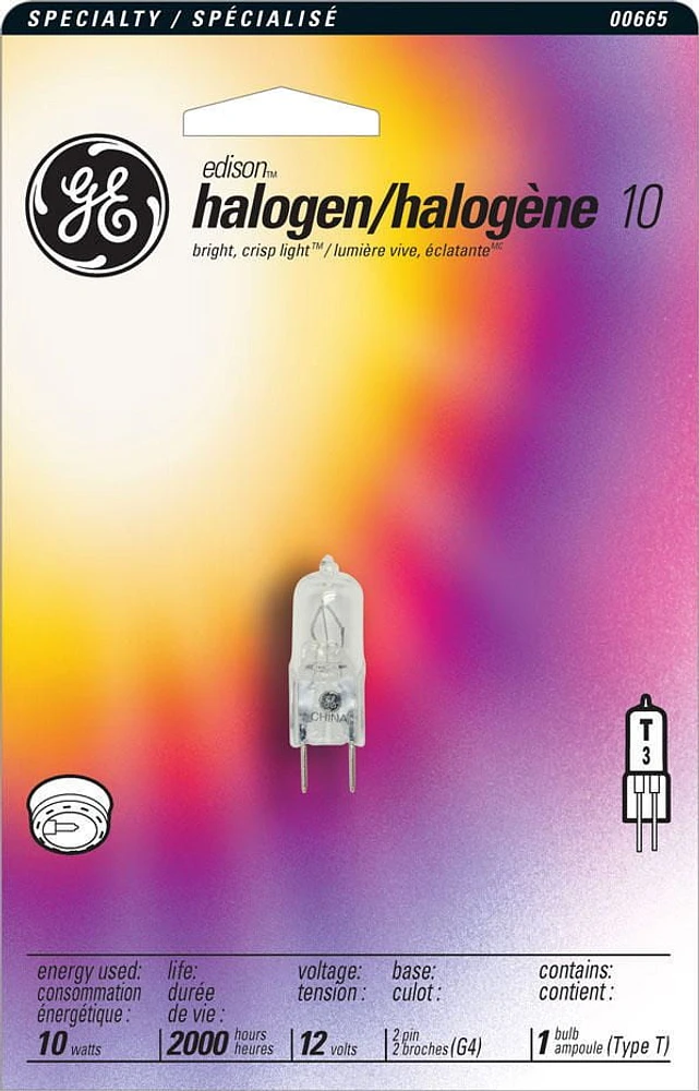 General Electric 10 Watts T3 Halogen Bulb