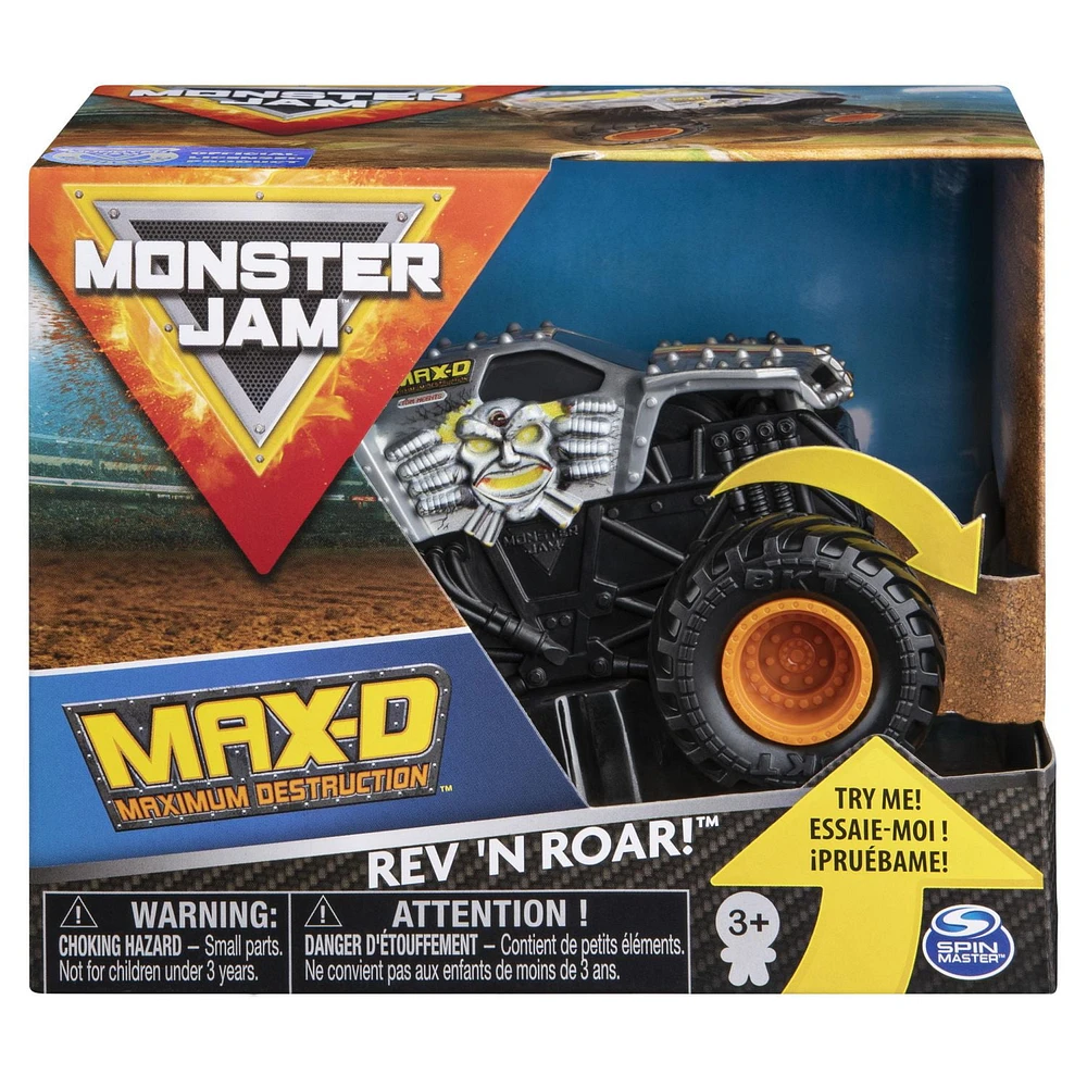 Monster Jam, Official Max D Rev ‘N Roar Monster Truck, 1:43 Scale