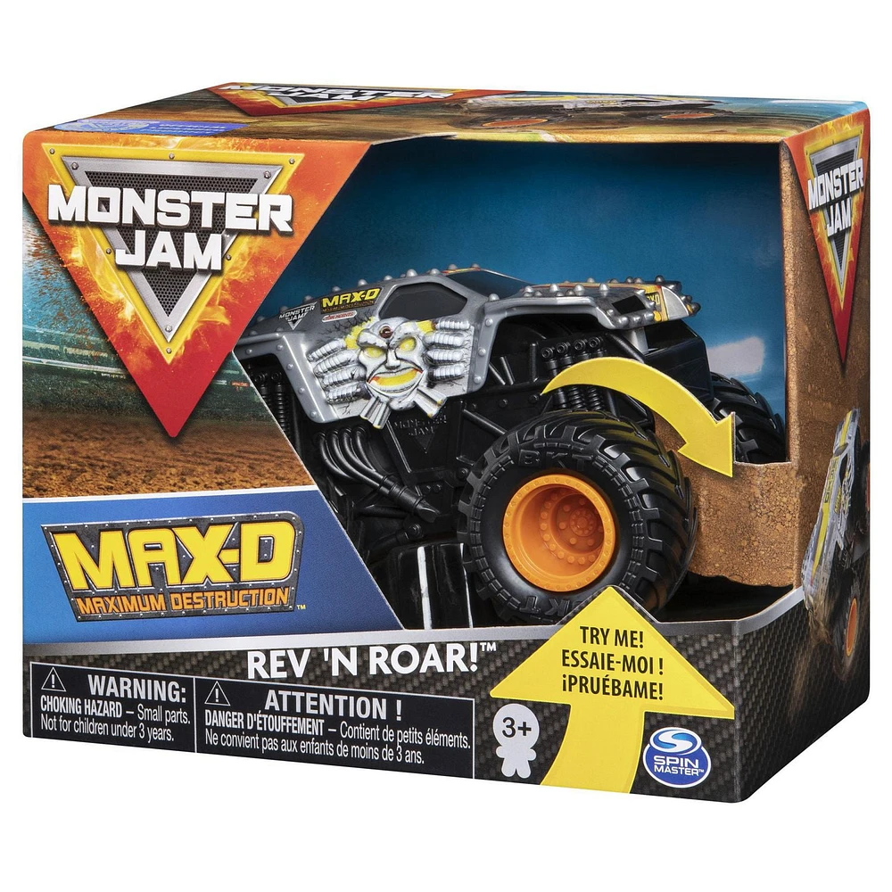 Monster Jam, Official Max D Rev ‘N Roar Monster Truck, 1:43 Scale