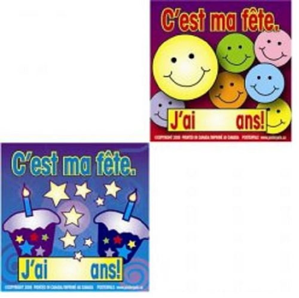 French Birthday Stickers