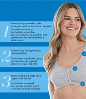 Bestform 9706014 Soutien-gorge de sport en coton mélangé à fermeture frontale Tailles 34 - 48