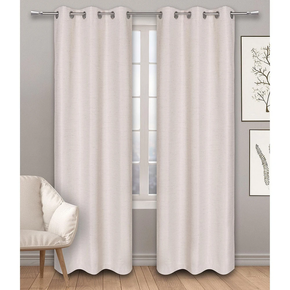 Safdie & Co. Curtain 2PK 84L Blackout Linen Look Natural