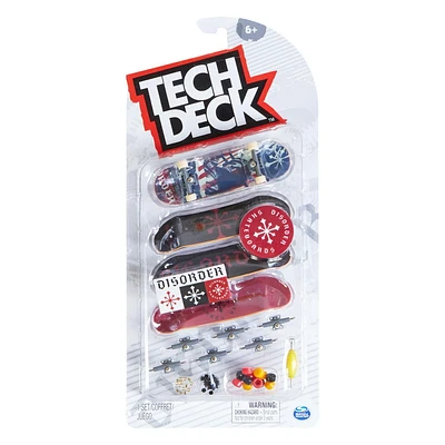 Tech Deck, Ultra DLX Fingerboard 4-Pack, Disorder Skateboards, Collectible and Customizable Mini Skateboards