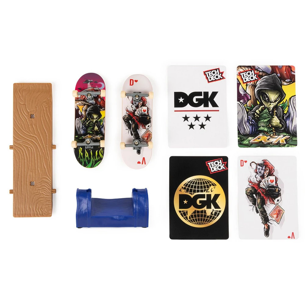 Tech Deck, DGK Skateboards Versus Series, Collectible Fingerboard 2-Pack and Obstacle Set, Kids Toy for Ages 6 and up