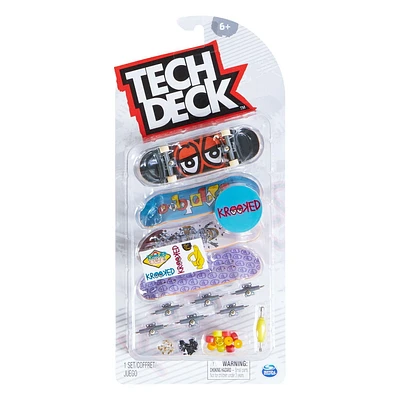 Tech Deck, Ultra DLX Fingerboard 4-Pack, Krooked Skateboards, Collectible and Customizable Mini Skateboards