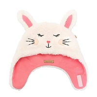 FlapJackKids - Baby, Toddler, Kids, Girls Reversible Sherpa Fleece Hat - Double Layered - Bunny/Deer
