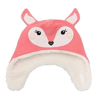 FlapJackKids - Baby, Toddler, Kids, Girls Reversible Sherpa Fleece Hat - Double Layered - Bunny/Deer