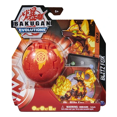 Bakugan Evolutions Deka, Blitz Fox, Jumbo Collectible Transforming Action Figure and Trading Card, Kids Toys for Boys, Ages 6 and Up