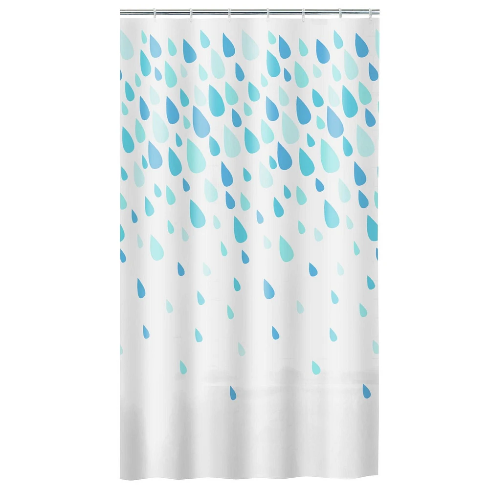 Mainstays PEVA Raindrops Shower Curtain or Liner, 70" x 72", Aqua, PEVA shower curtain