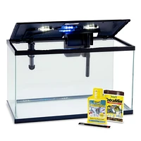 Glofish 10 Gallon Aquarium Fish Tank Kits, Includes LED Lighting and Décor