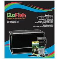 Glofish 10 Gallon Aquarium Fish Tank Kits, Includes LED Lighting and Décor