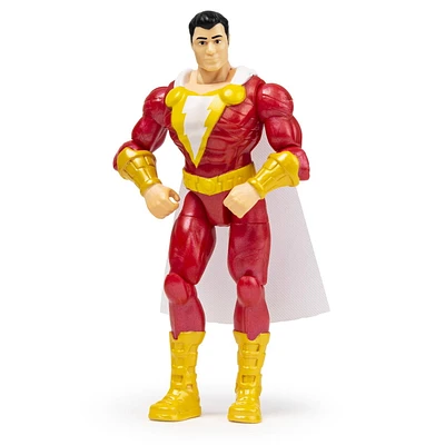 DC Comics, 4-Inch Shazam! Action Figure with 3 Mystery Accessories, for Kids Aged 3 and up