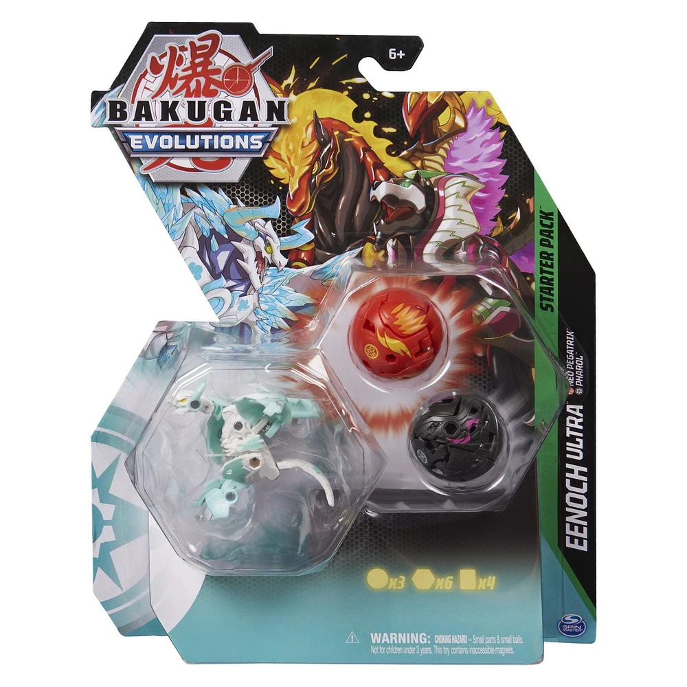 Bakugan Evolutions Starter Pack 3-Pack, Eenoch Ultra with Neo Pegatrix and Pharol, Collectible Action Figures, Ages 6 and Up