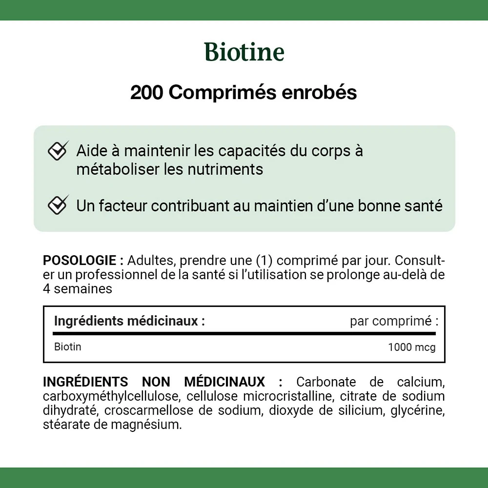 NATURE'S BOUNTY Biotin, 1000 mcg, Helps to Maintain the Body's Ability to Metabolize Nutrients, A Factor In The Maintenance Of Good Health, Value Size, Coated Tablets 200.0 count, 200 Tablets