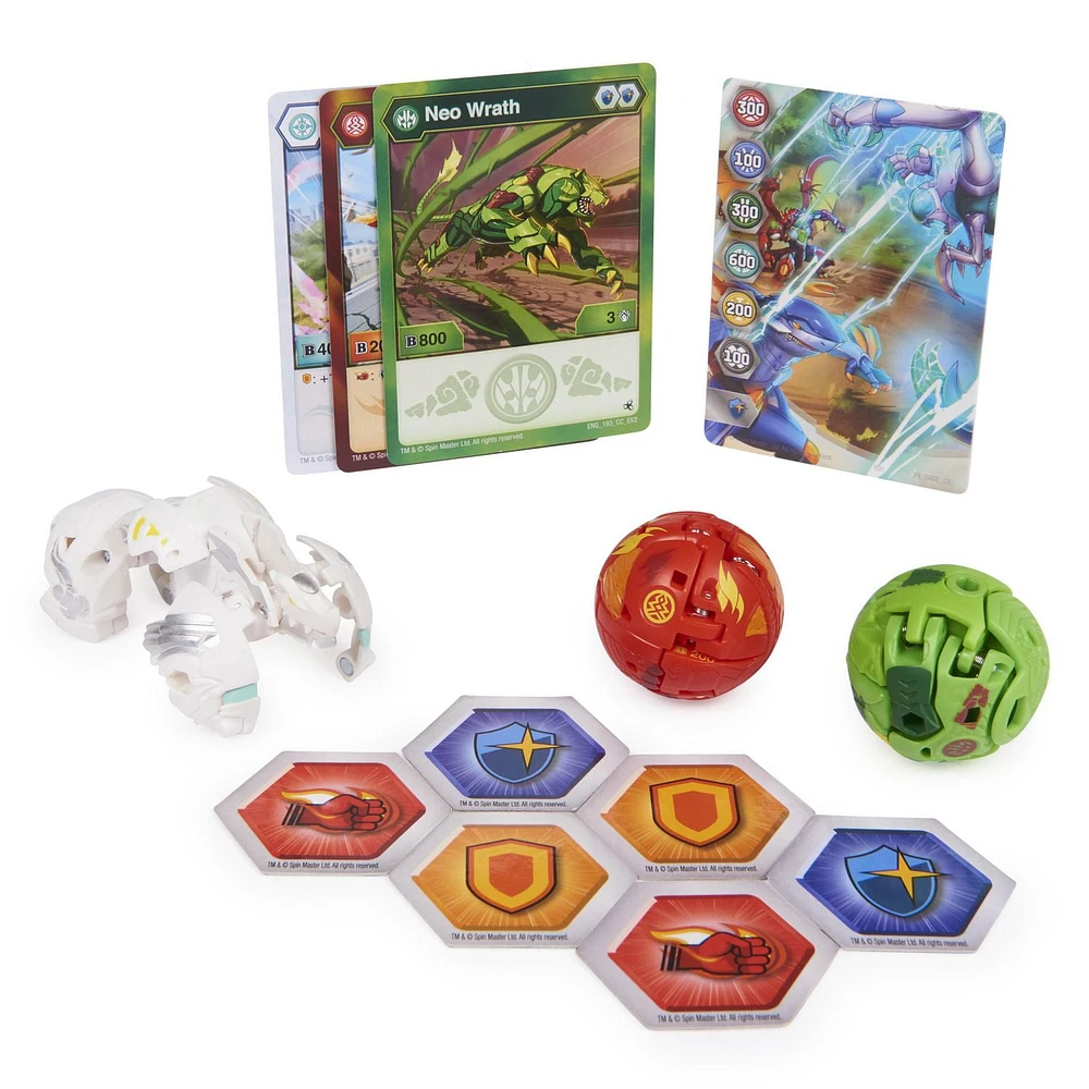 Bakugan Evolutions Starter Pack , Coffret de 3, Gillator Ultra avec Wrath et Warrior Whale, Figurines articulées à collectionner, à partir de 6 ans