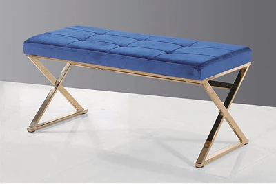 K Elite B-003 Glitzy Blue Fabric Bench