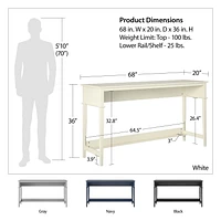 Ameriwood Home Franklin Sofa Table, Black