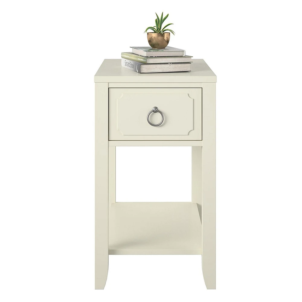 Novogratz Her Majesty Narrow Side Table, White