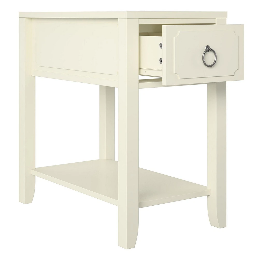 Novogratz Her Majesty Narrow Side Table, White