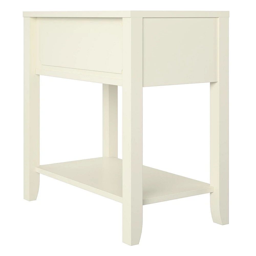 Novogratz Her Majesty Narrow Side Table, White