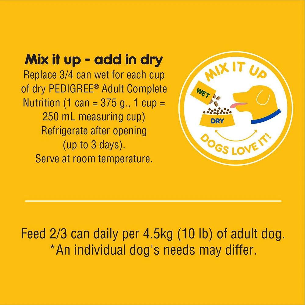 Pedigree High Protein Beef & Lamb Flavour in Gravy Wet Dog Food, 375g