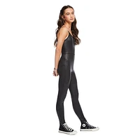 My Sister's Closet Girls' Faux Leather Unitard Bodysuit, Sizes S-XXL