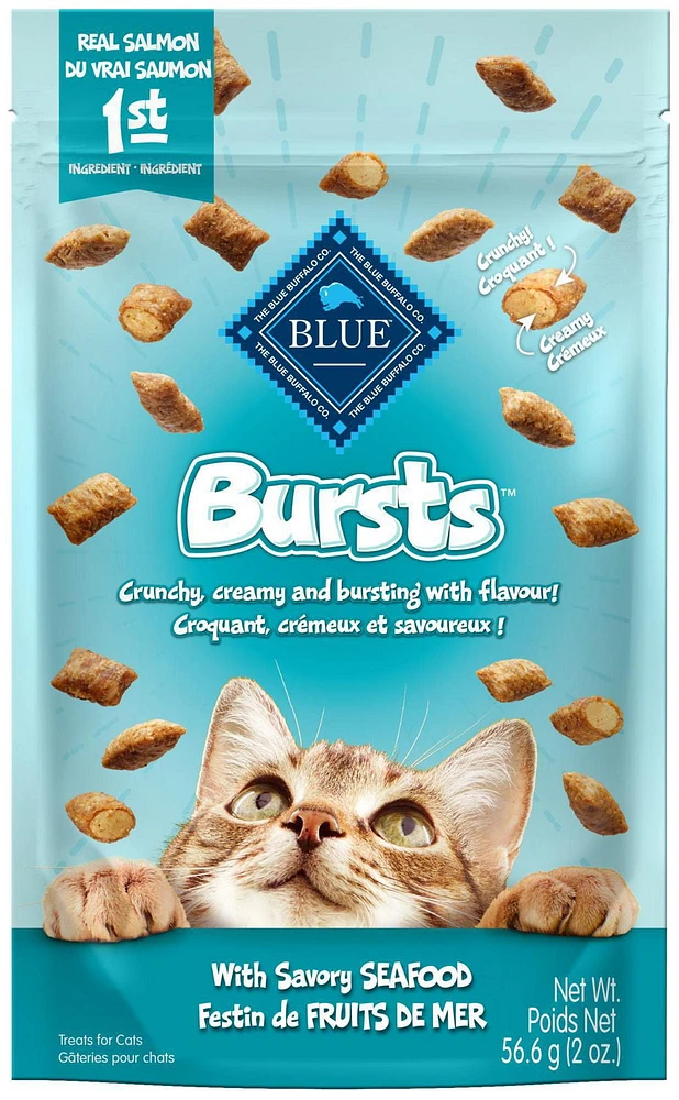 BLUE Bursts Savory Seafood Cat Treats, 56g