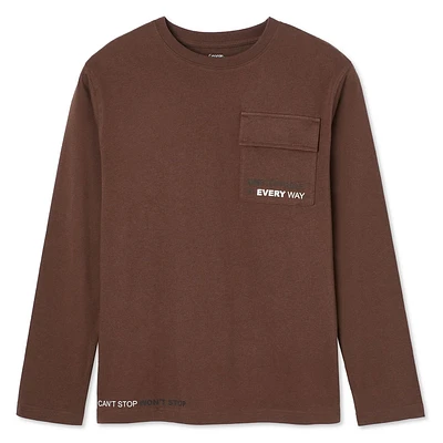 George Boys' Long Sleeve Pocket Tee, Sizes XS-XL