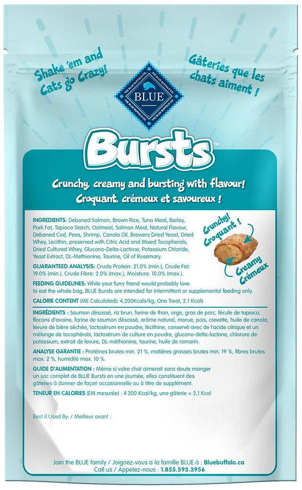 BLUE Bursts Savory Seafood Cat Treats, 56g