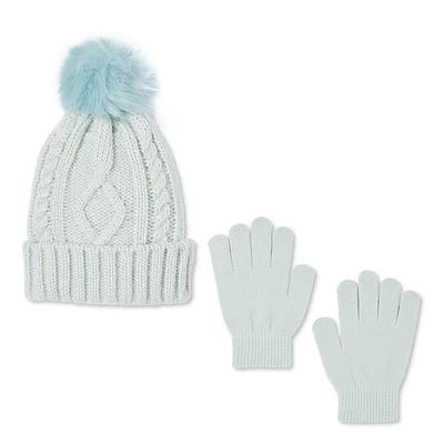 Ensemble 2 pièces avec tuque et gants George pour filles Tailles TP/P-M/TG