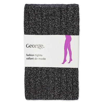 George Girls' Rib Fashion Tights, Sizes 4-12