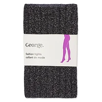 George Girls' Rib Fashion Tights, Sizes 4-12