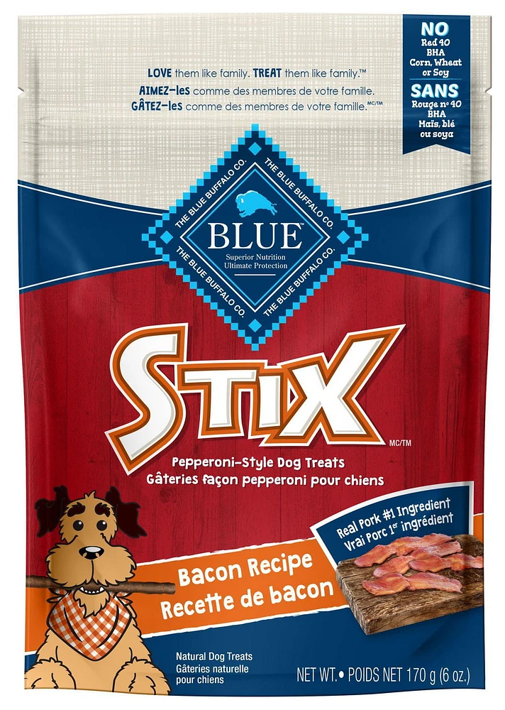 BLUE Stix Gâteries pour chiens recette de bacon