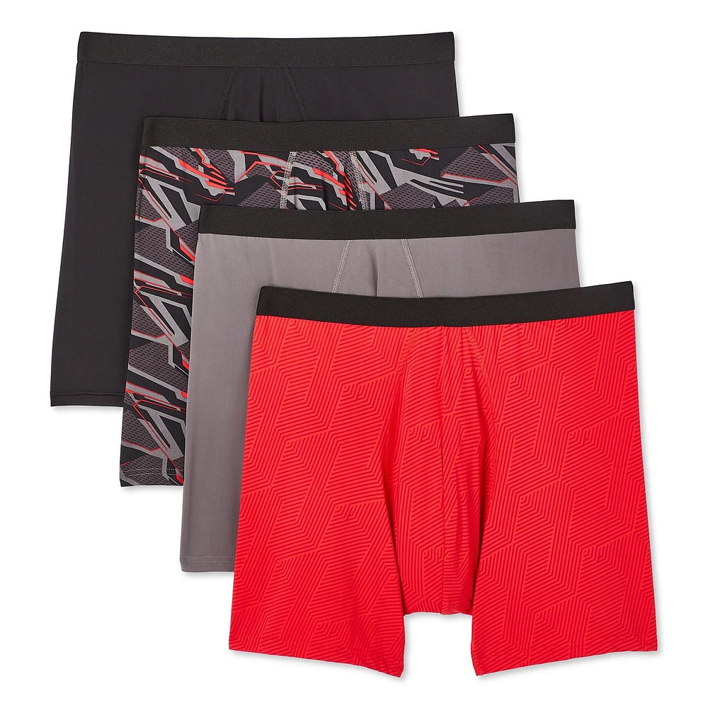 Lot de 4 caleçons boxeurs Athletic Works pour hommes Tailles P–TG