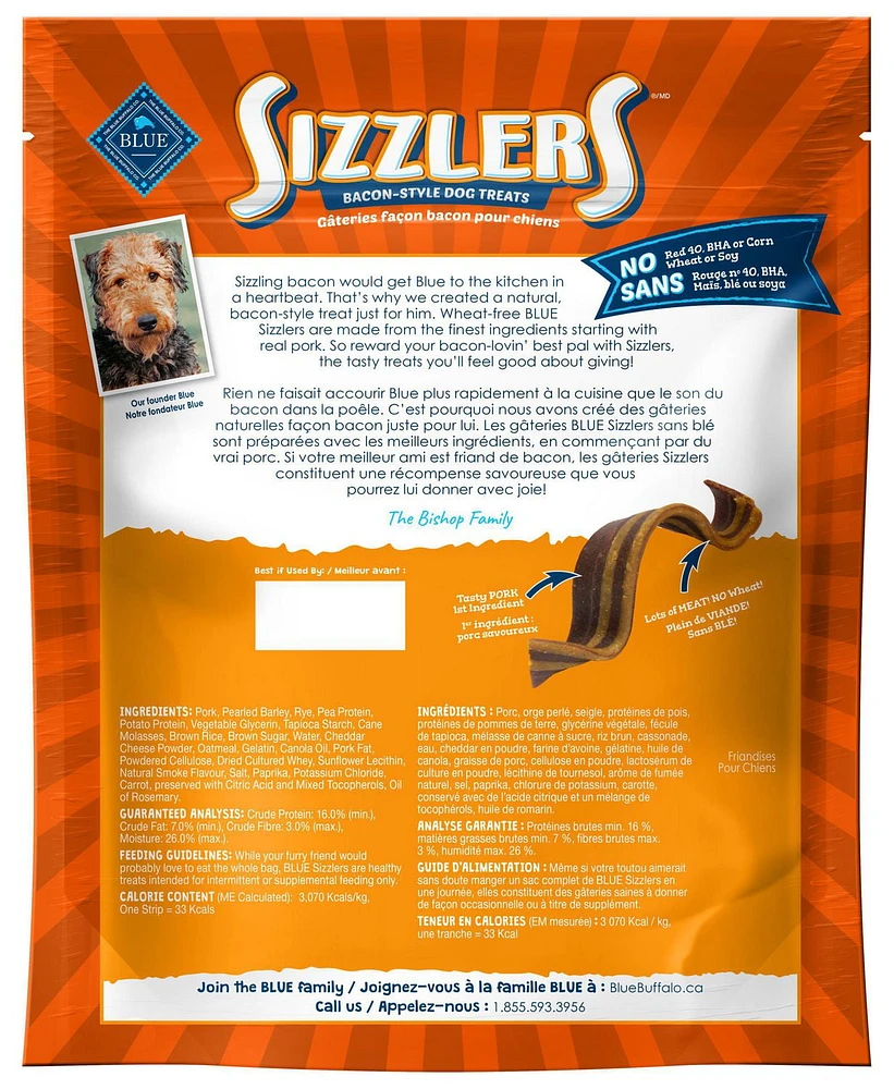 BLUE Sizzlers Bacon-Style Cheddar Dog Treat, 425g