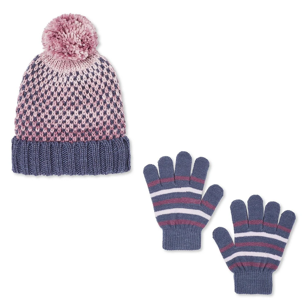 George Girls' Hat and Gloves 2-Piece Set, Sizes XS/S-M/XL