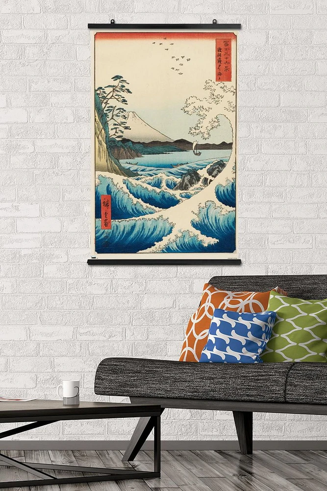 Hiroshige - The Sea at Satta 22.375" x 34" Poster with Push Pins