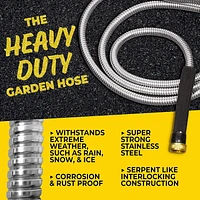 Bionic Steel PRO Garden Hose - 304 Stainless Steel Metal 100 Foot Garden Hose – Heavy Duty Lightweight, Kink-Free, and Stronger Than Ever with Brass Fittings and On/Off Valve